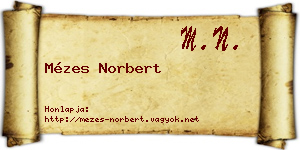 Mézes Norbert névjegykártya