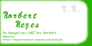 norbert mezes business card